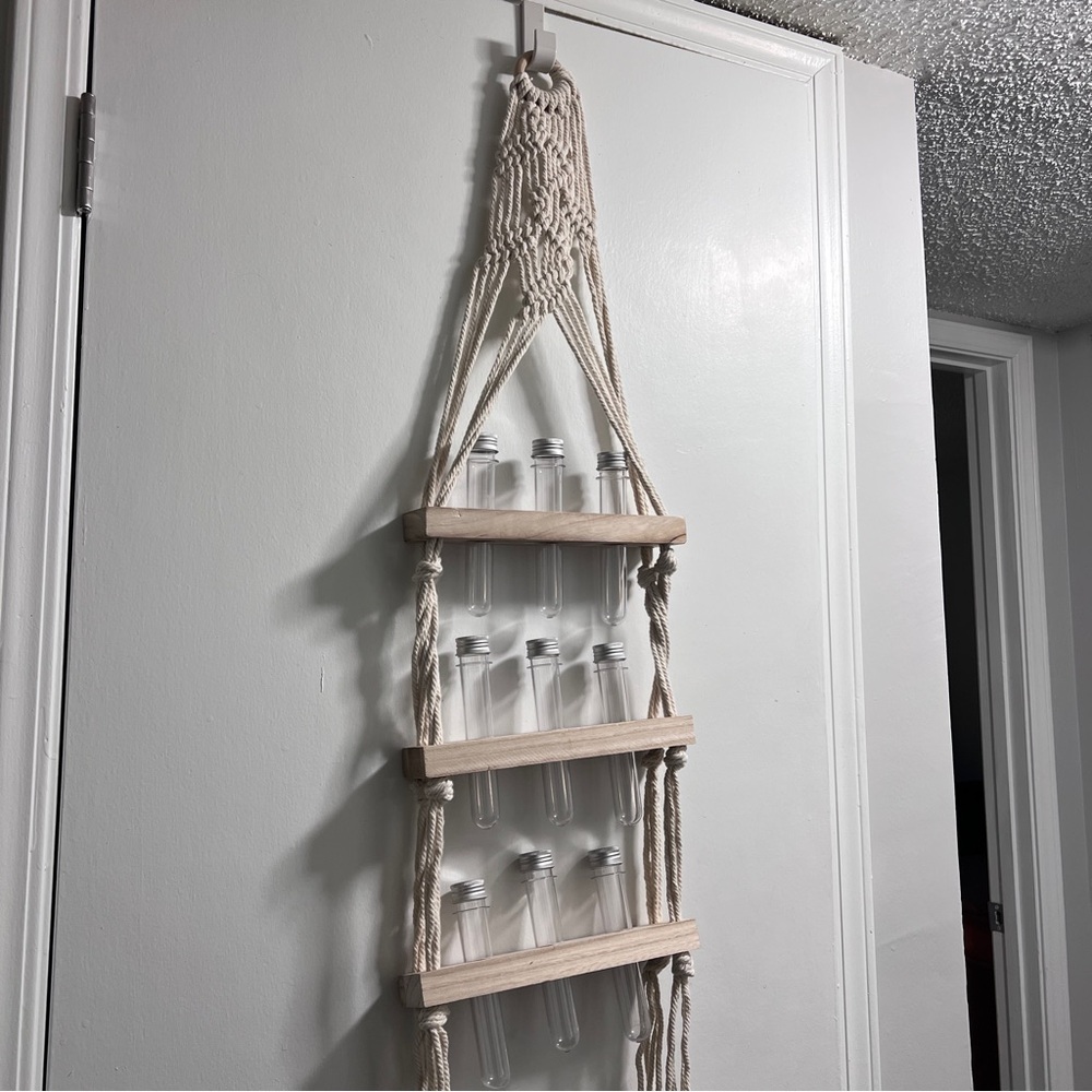Macrame Hanging Shelf with Tubes